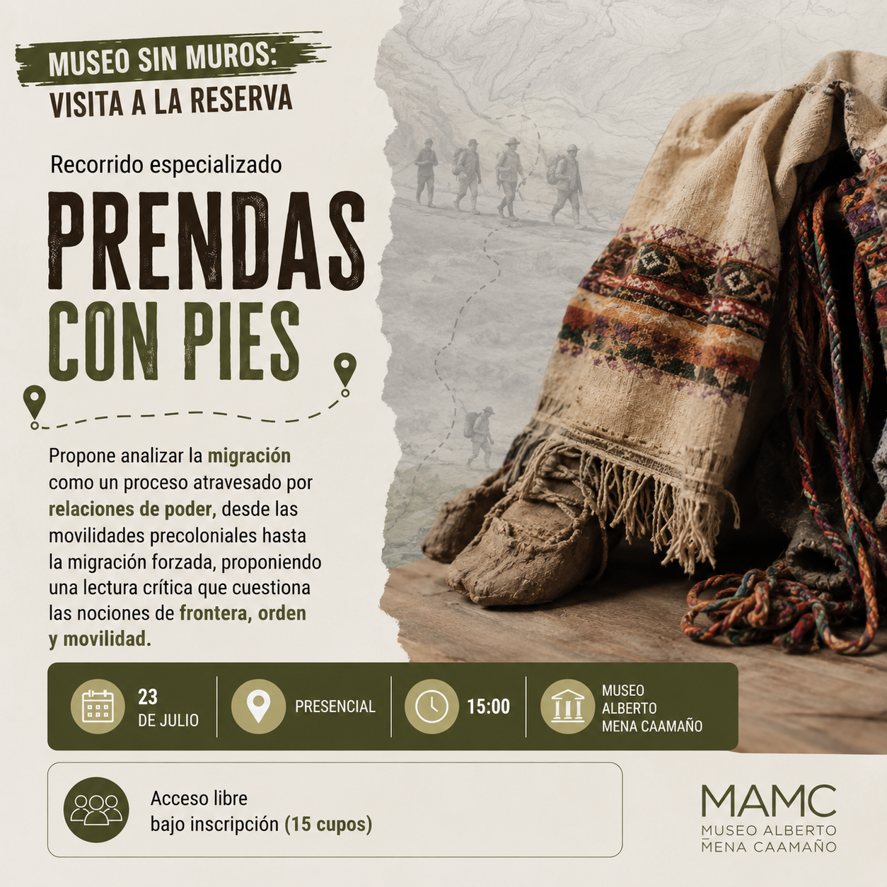 Museo sin muros: visita a la reserva: recorrido especializado ‘Prendas con pies’